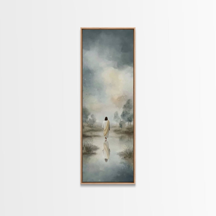 Desert Dawn Peace | Framed Canvas Print | Christian Art Gift | Tall Skinny Art Print | Jesus Wall Art | Christian Art Painting | Christmas