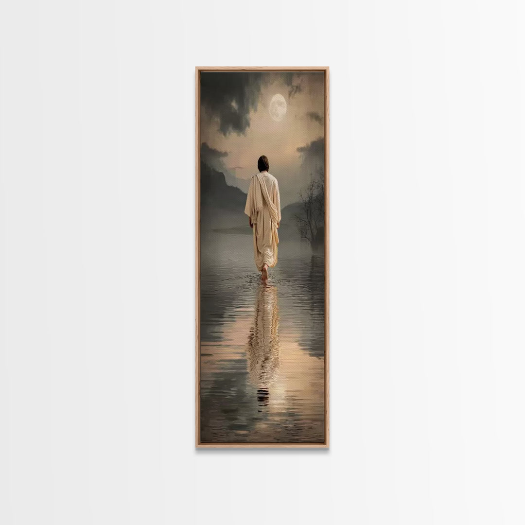 Mist Of Comfort, Framed Canvas Print, Christian Decorations, Narrow Art, Jesus Art Print, Christian Christmas Art, Unique Christian Art, Ch