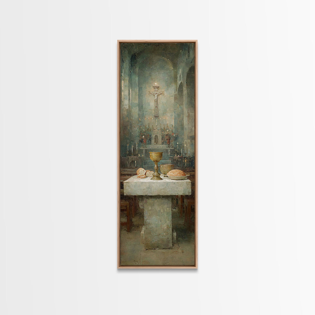 Altar Of Peace – Framed Canvas Print – Skinny Art – Christian Art Canvas – Christian Wall Art – Vintage Christian Art – Framed Christmas Wa