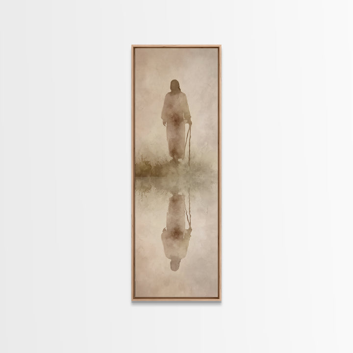 Sacred Morning Path – Framed Canvas Print – Christian Wall Art – Narrow Art – Jesus Painting – Christian Art Canvas – Christian Gift Ideas