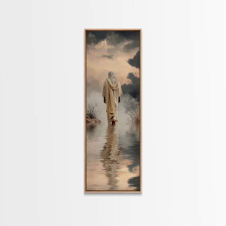 Twilight Hope Path | Framed Canvas Print | Christian Wall Art | Tall Narrow Wall Art | Jesus Painting | Christian Art Gift | Christmas Art