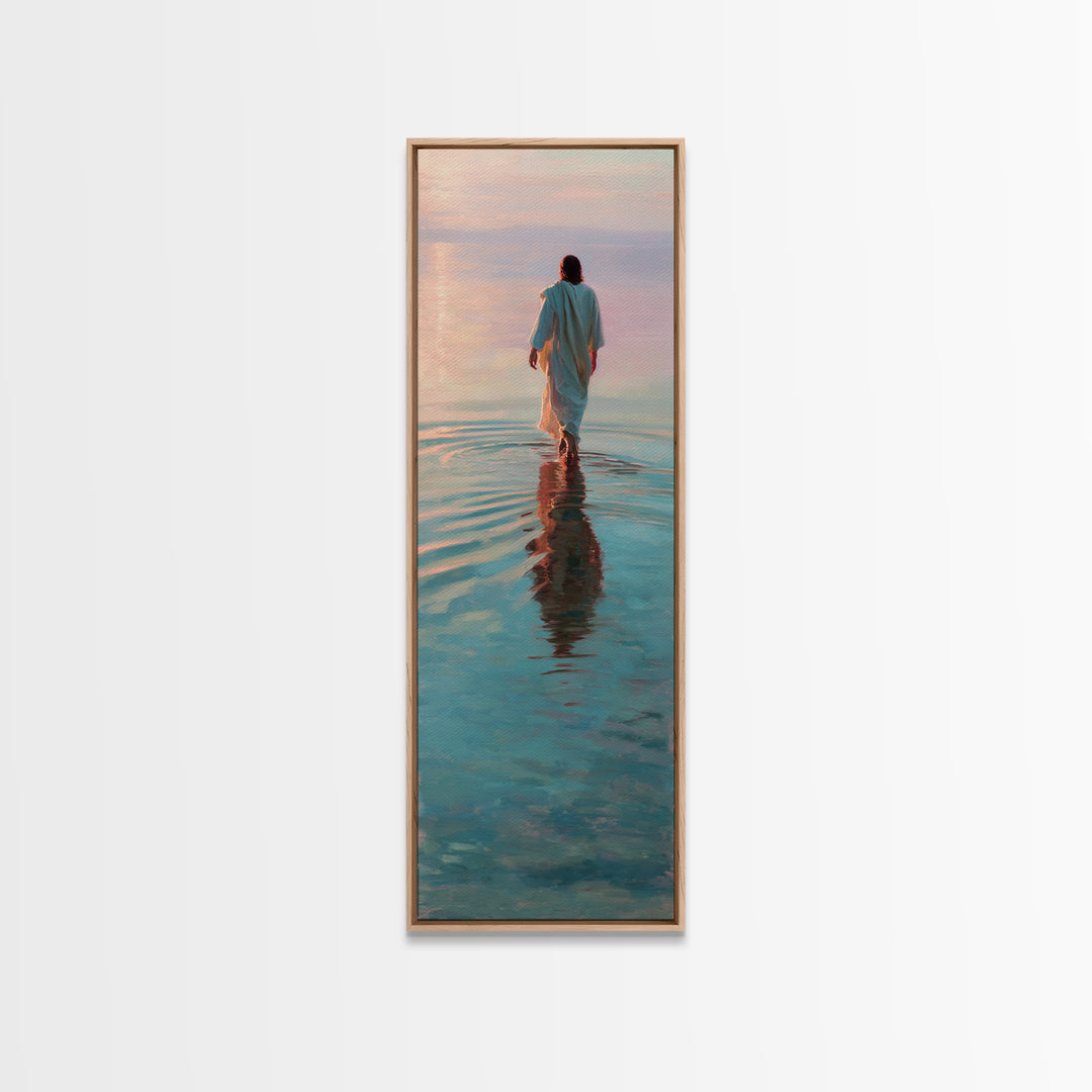 Desert Calm Journey, Framed Canvas Print, Christian Art Print, Narrow Art, Jesus Canvas Art, Vintage Christian Art, Christian Gift Ideas, C