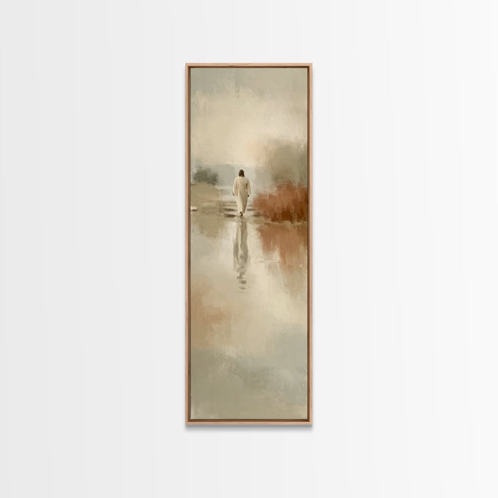 Eternal Dawn Steps – Framed Canvas Print – Christian Wall Art – Tall Skinny Art Print – Jesus Painting – Christian Christmas Art – Framed C