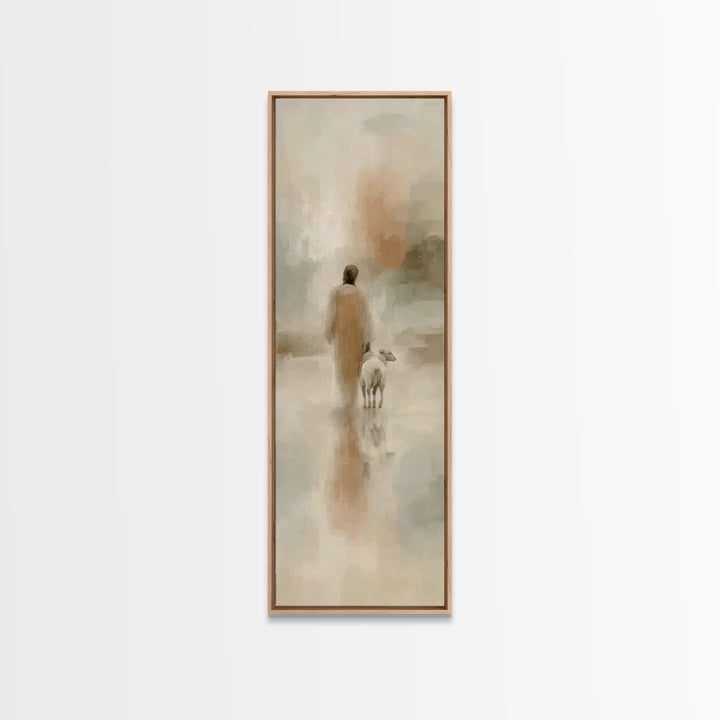 Walk Of Grace | Framed Canvas Print | Narrow Art | Christian Art Canvas | Jesus Painting | Christian Wall Art | Christmas Art