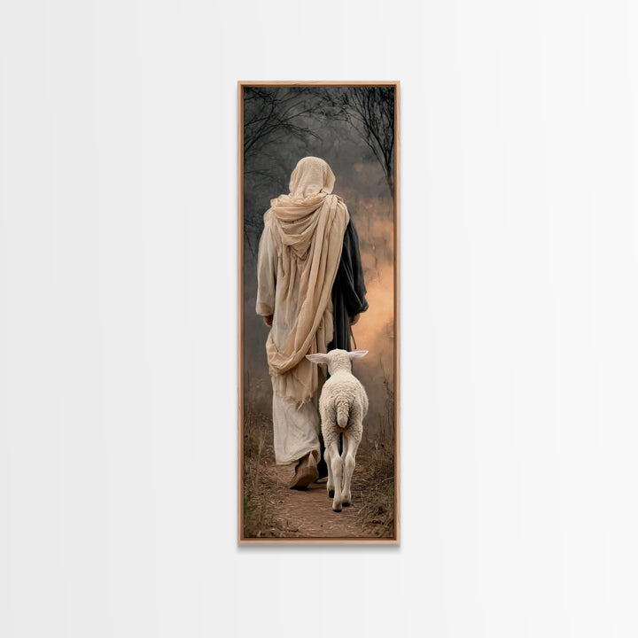 Morning Of Hope, Framed Canvas Print, Tall Skinny Art Print, Christian Wall Art, Jesus Painting, Christian Art Canvas, Christmas Art