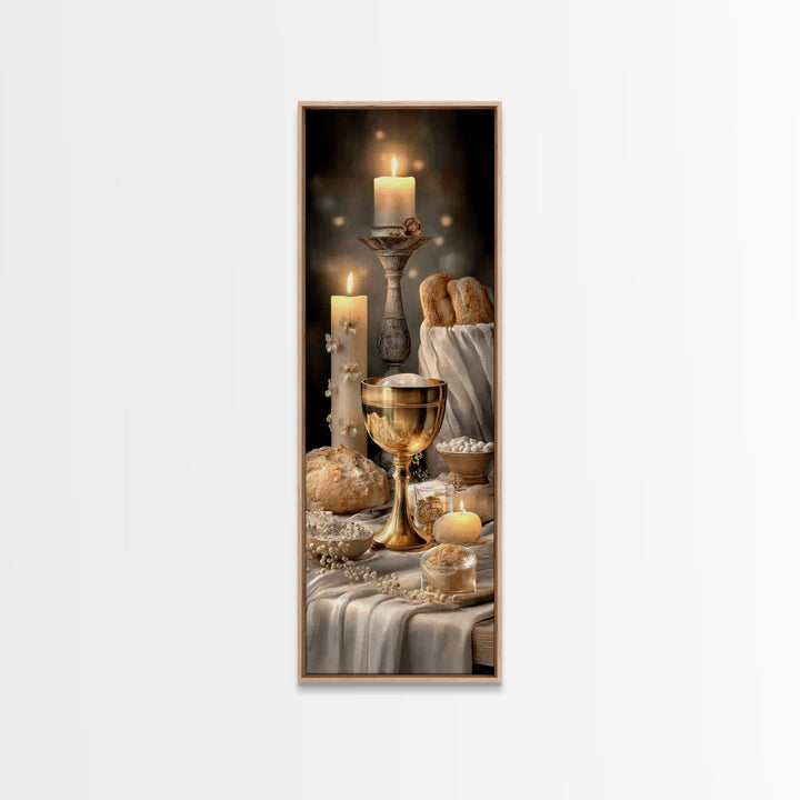 Light Of Communion – Framed Canvas Print – Tall Narrow Wall Art – Christian Wall Art – Christian Art Canvas – Christian Decor – Christmas A