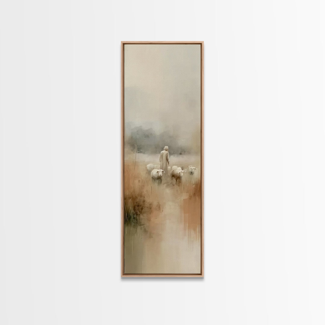 Graceful Meadow Path | Framed Canvas Print | Skinny Art | Christian Wall Art | Christian Art Canvas | Christmas Art | Jesus Painting