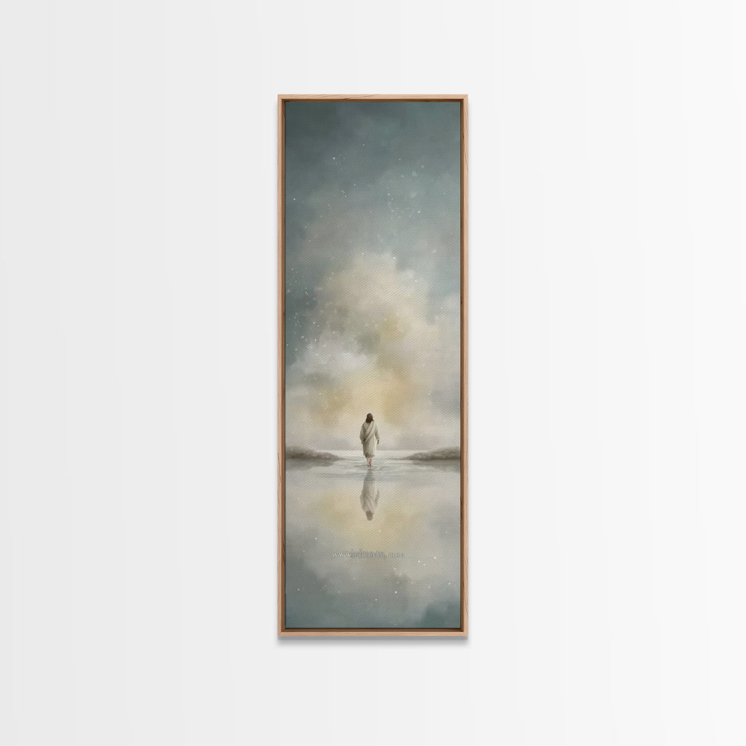 Heavenly Horizon – Framed Canvas Print – Tall Skinny Art Print – Christian Art – Jesus Painting – Christian Canvas – Christmas Art