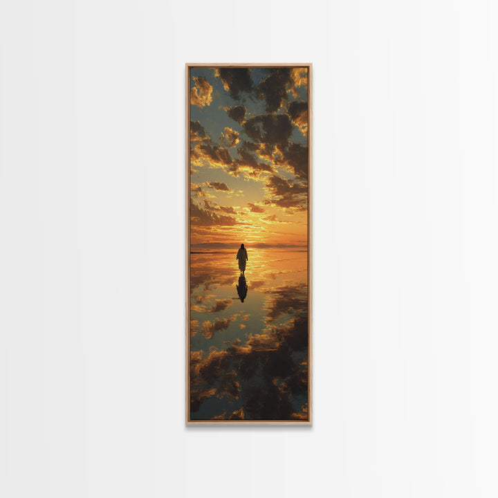 Sacred Reflections – Framed Canvas Print – Tall Narrow Wall Art – Christian Art – Jesus Painting – Christian Canvas – Christmas Art
