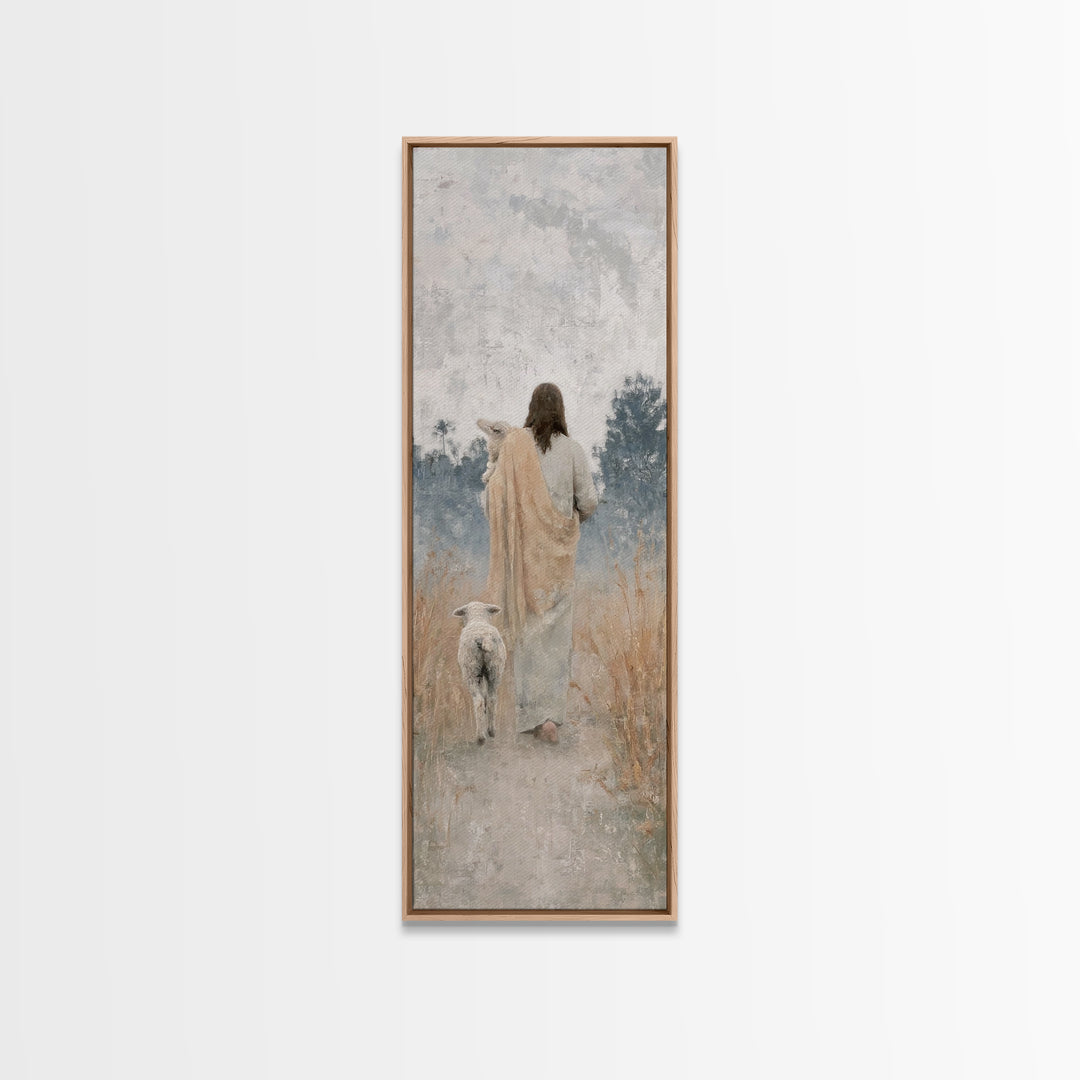 The Shepherd’s Road – Framed Canvas Print – Skinny Art – Christian Art Canvas – Jesus Painting – Christian Wall Art – Christian Art – Chris