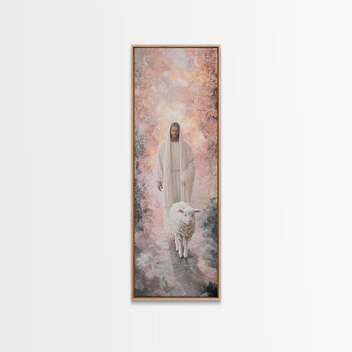Light Of The Fold – Framed Canvas Print – Tall Skinny Art Print – Christian Art – Jesus Painting – Christian Canvas – Christian Wall Art –