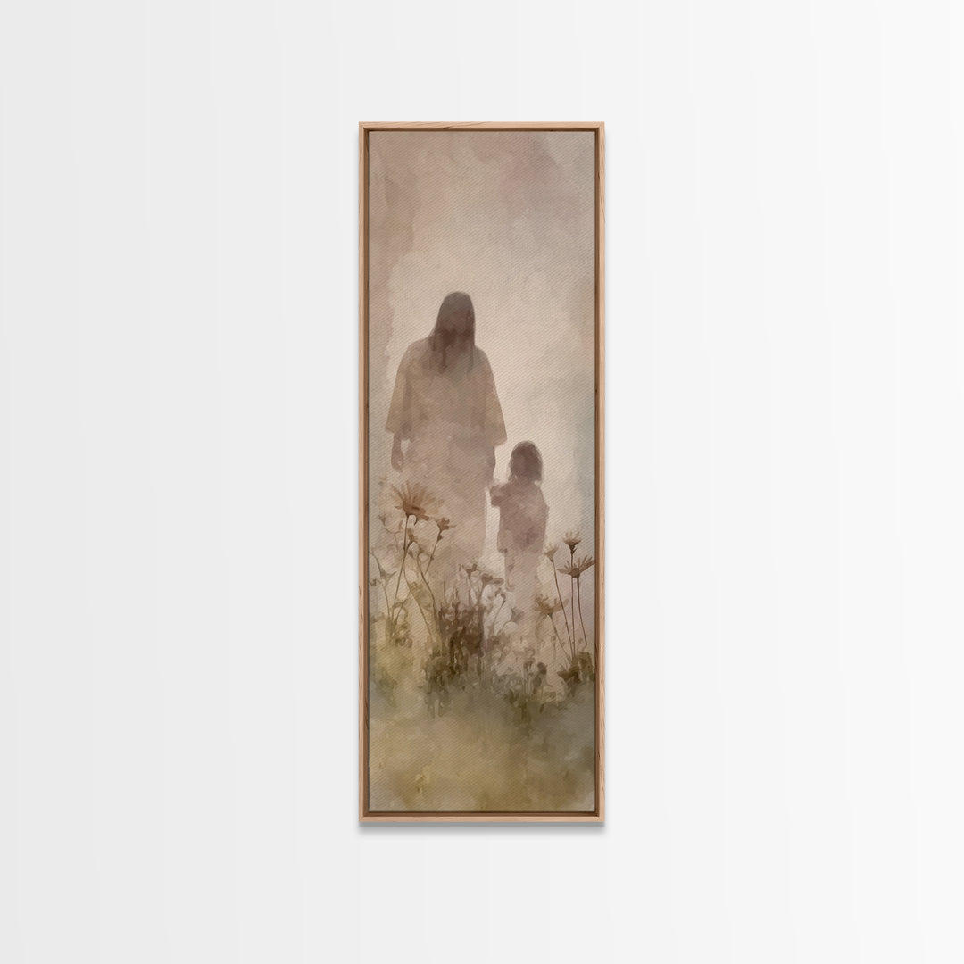 Fields Of Trust – Framed Canvas Print – Skinny Art – Christian Art – Jesus Painting – Christian Canvas – Christian Wall Art – Christian Gif
