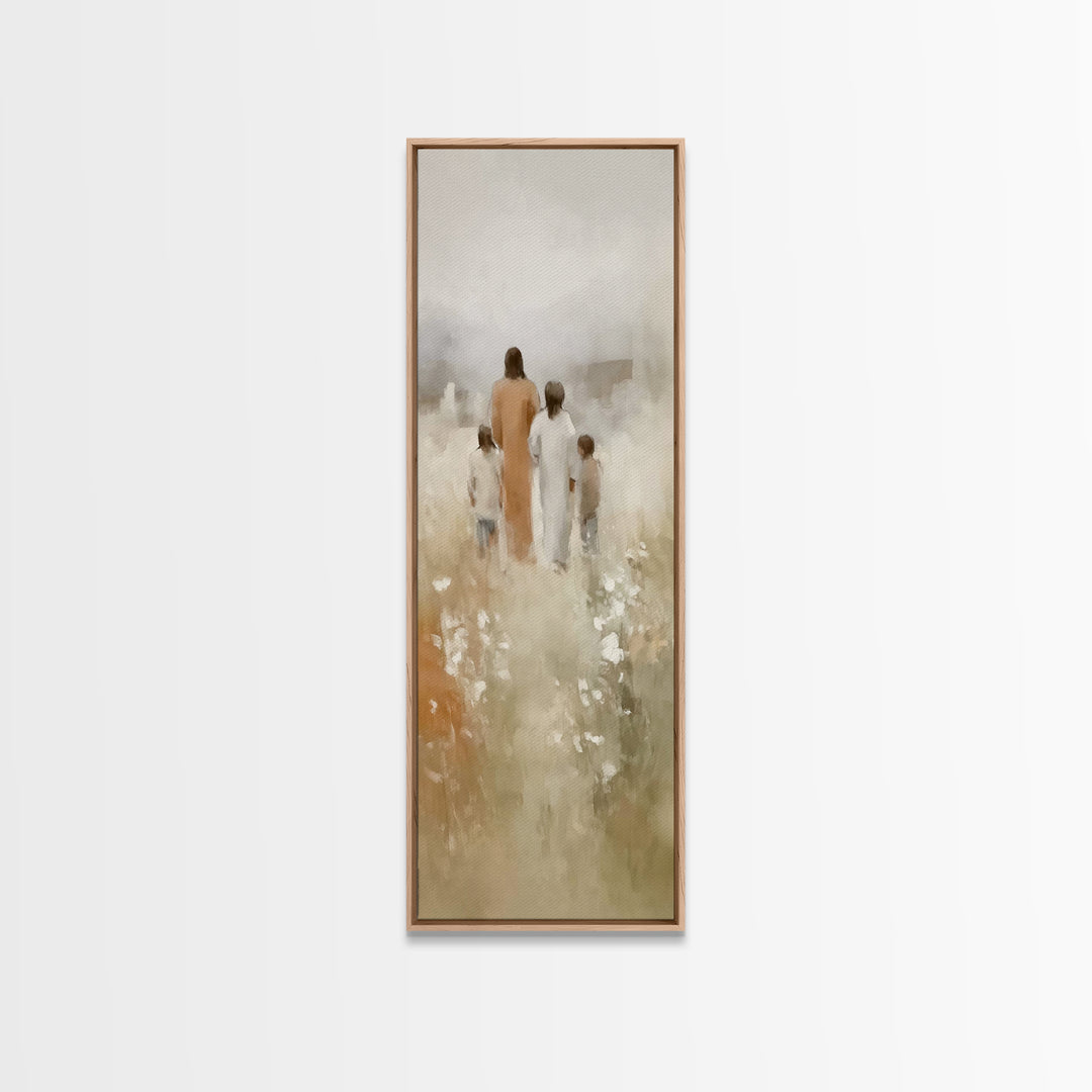 Blossoms Of Hope | Framed Canvas Print | Tall Skinny Art Print | Christian Art | Jesus Painting | Christian Art Canvas | Christian Wall Art