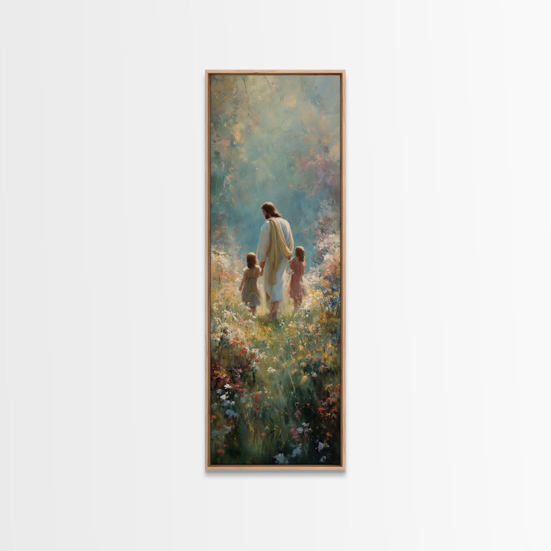 Guided By Love – Framed Canvas Print – Tall Narrow Wall Art – Christian Art Canvas – Jesus Painting – Christian Art – Christian Wall Art –