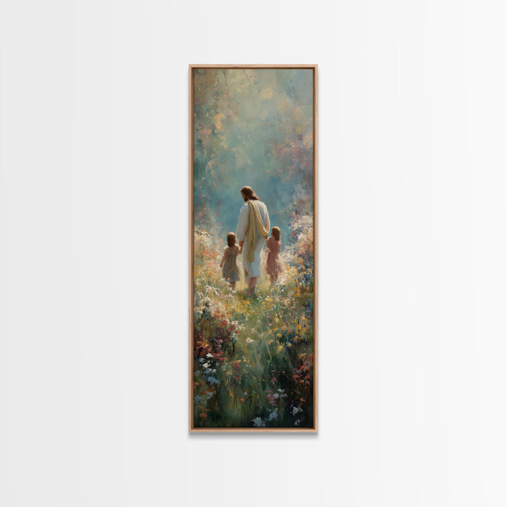 Guided By Love – Framed Canvas Print – Tall Narrow Wall Art – Christian Art Canvas – Jesus Painting – Christian Art – Christian Wall Art –