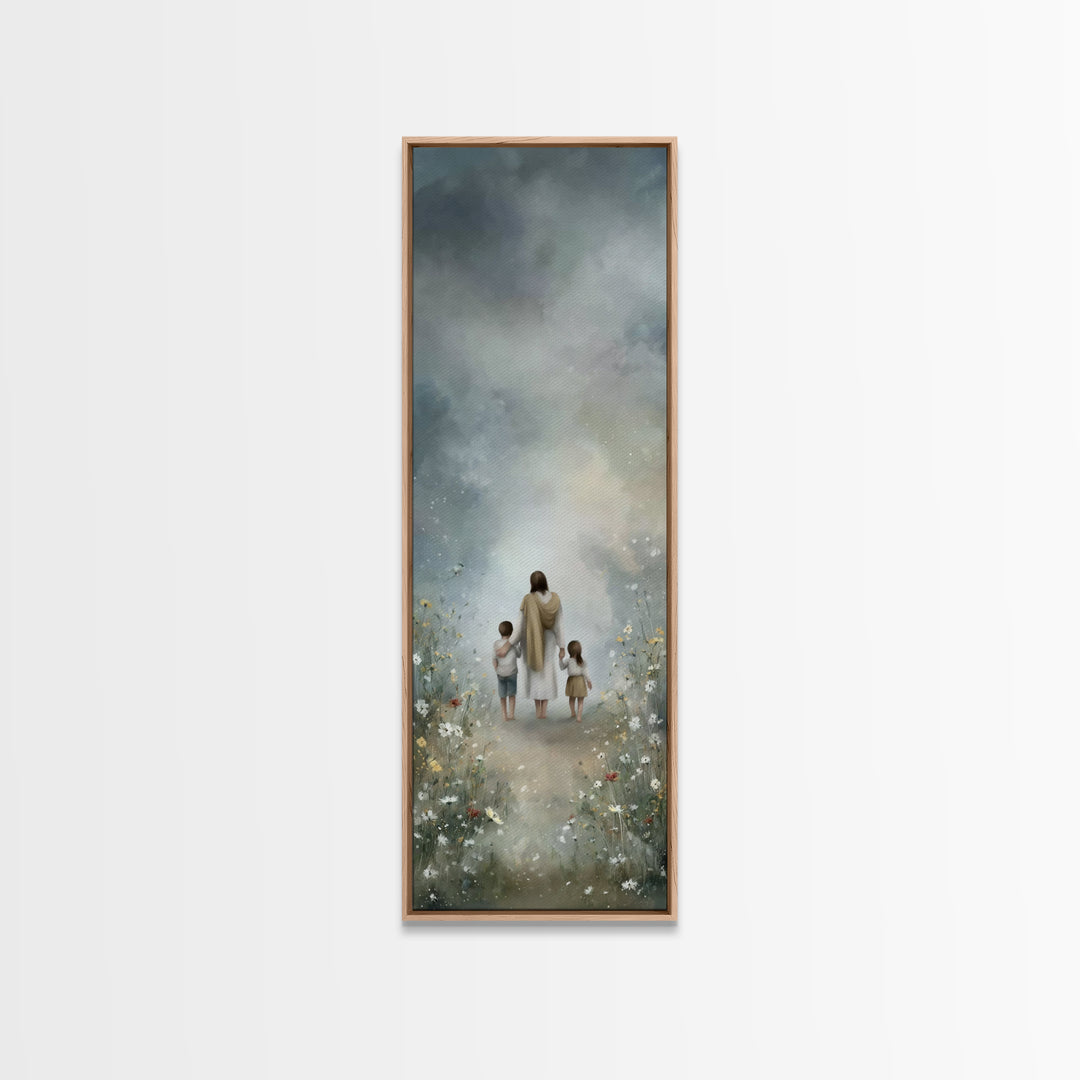 Dawn Path Of Grace - Framed Canvas Print - Christian Art Canvas - Tall Skinny Art Print - Christian Painting - Christian Wall Art - Christi