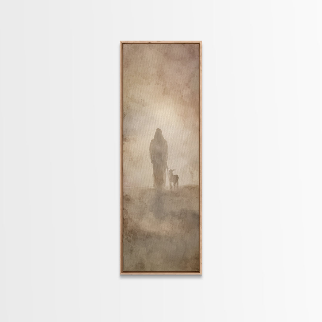 Soft Light Of Faith - Framed Canvas Print - Skinny Art - Christian Wall Art - Christian Art Canvas - Jesus Painting - Christian Christmas A