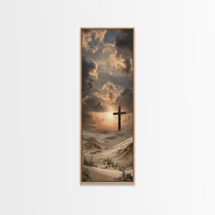 Wilderness Redemption, Framed Canvas Print, Narrow Art, Christian Wall Art, Christian Art Canvas, Christian Paintings, Moody Christian Art,