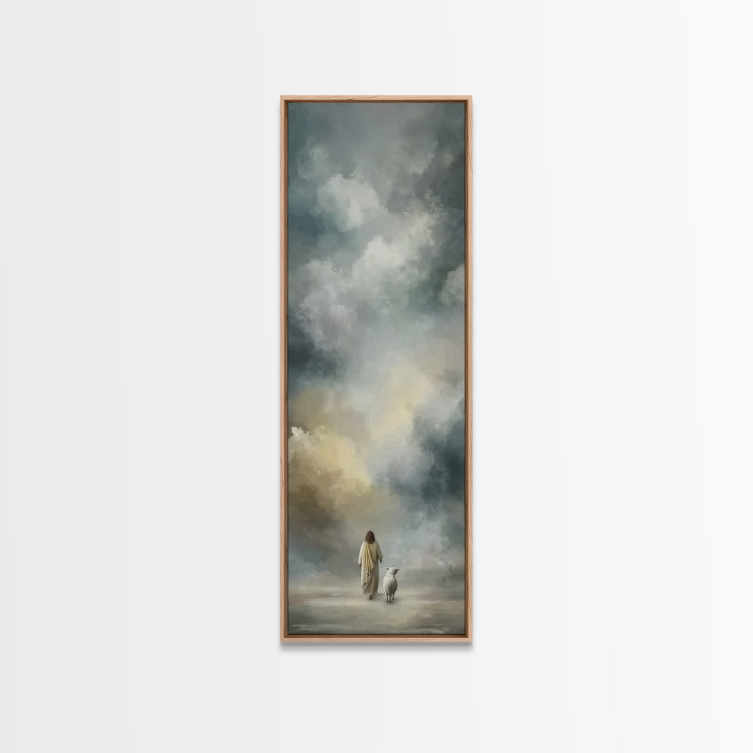 Heavenly Path Light | Framed Canvas Print | Christian Wall Art | Christian Painting | Christian Art Canvas | Christian Decor | Narrow Art