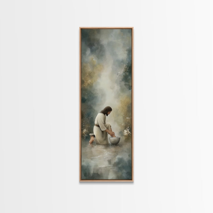 Humble Waters Hope | Framed Canvas Print | Christian Wall Art | Christian Art Canvas | Jesus Painting | Christian Decorations | Narrow Art