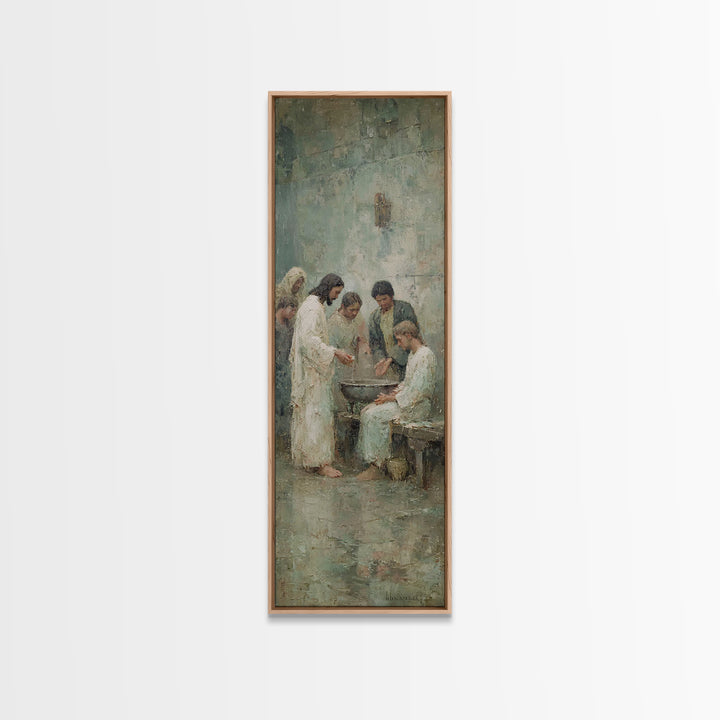 Circle Of Mercy | Framed Canvas Print | Christian Art Canvas | Jesus Painting | Christian Wall Art | Christian Christmas Art | Skinny Art