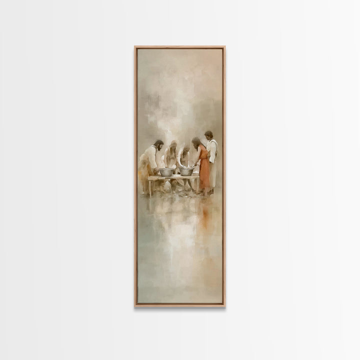 Gathering Of Blessings | Framed Canvas Print | Christian Wall Art | Christian Art Canvas | Christian Painting | Christian Decor | Tall Narr