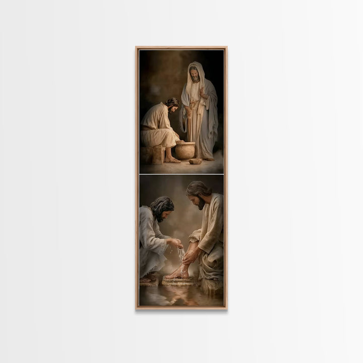 Living Water Moment | Framed Canvas Print | Christian Art Canvas | Christian Wall Art | Jesus Painting | Christian Decorations | Skinny Art