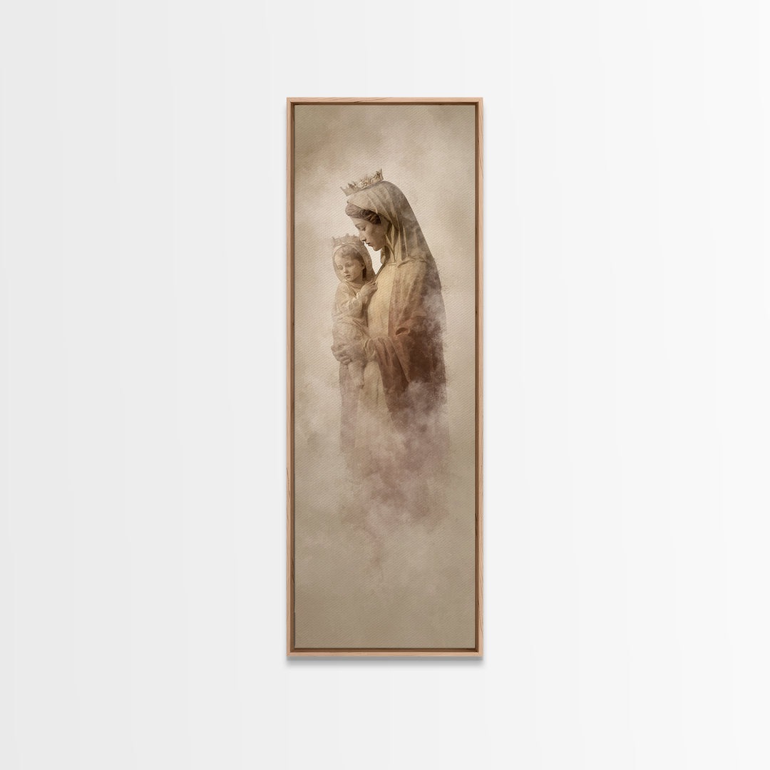 Sacred Snowlight | Framed Canvas Print | Tall Skinny Art Print | Christian Art Canvas | Christian Christmas Art | Christian Wall Art