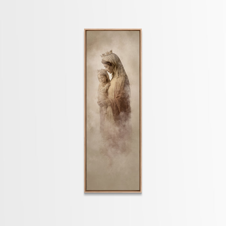 Sacred Snowlight | Framed Canvas Print | Tall Skinny Art Print | Christian Art Canvas | Christian Christmas Art | Christian Wall Art