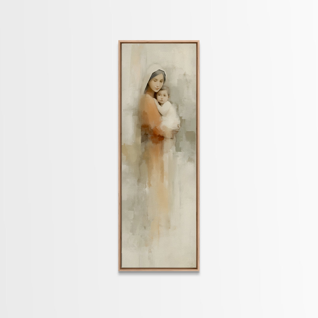 Crowned Serenity | Framed Canvas Print | Tall Narrow Wall Art | Christian Wall Art | Christian Art Canvas | Christian Christmas Art