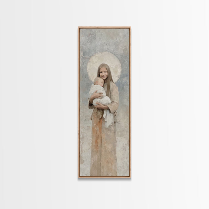 Halo Of Peace | Framed Canvas Print | Tall Skinny Art Print | Christian Art Canvas | Christian Wall Art | Christian Christmas Art