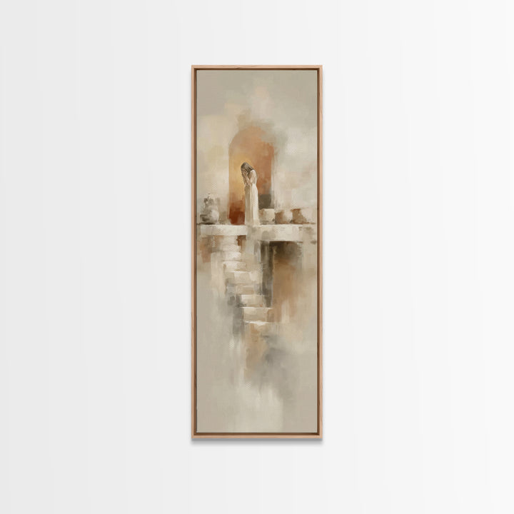 Dawn Of Mercy – Framed Canvas Print – Tall Narrow Wall Art – Christian Wall Art – Christian Art Canvas – Jesus Painting – Christian Decor