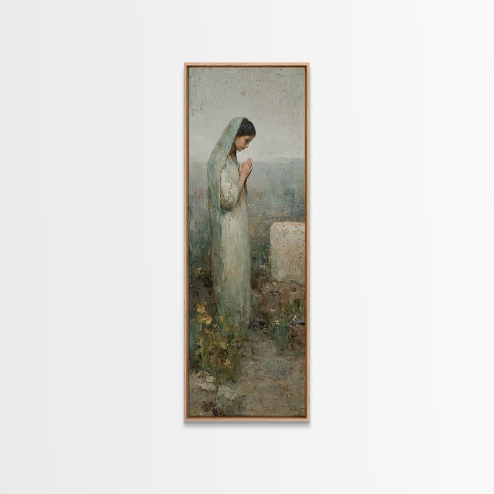 Garden Of Prayer, Framed Canvas Print, Skinny Art, Christian Art Canvas, Christian Wall Art, Christian Painting, Christian Gift Ideas