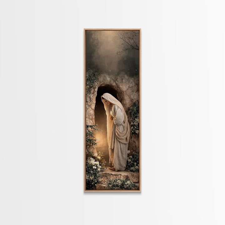 Risen Morning – Framed Canvas Print – Narrow Art – Christian Painting – Christian Wall Art – Christian Christmas Art – Christian Decor