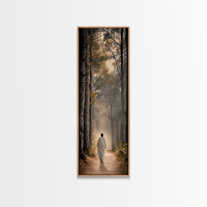 Path Of Light – Framed Canvas Print – Tall Narrow Wall Art – Christian Wall Art – Christian Art Canvas – Jesus Painting – Christian Decor