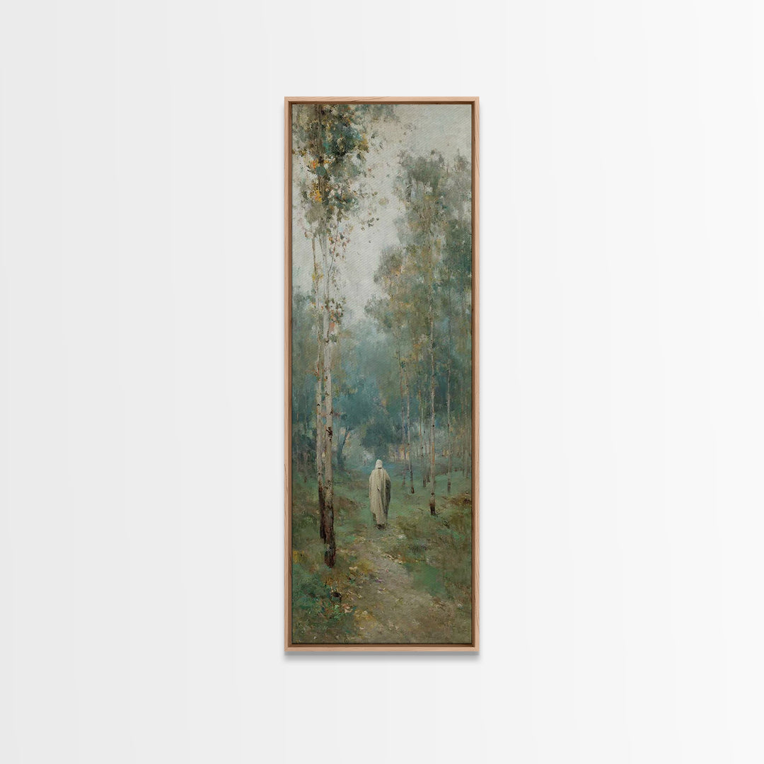 Peaceful Messiah Path, Framed Canvas Print, Tall Narrow Wall Art, Christian Art, Christian Wall Art, Christian Art Canvas, Christian Painti