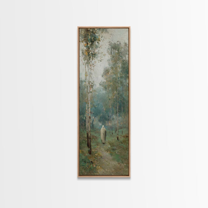 Peaceful Messiah Path, Framed Canvas Print, Tall Narrow Wall Art, Christian Art, Christian Wall Art, Christian Art Canvas, Christian Painti