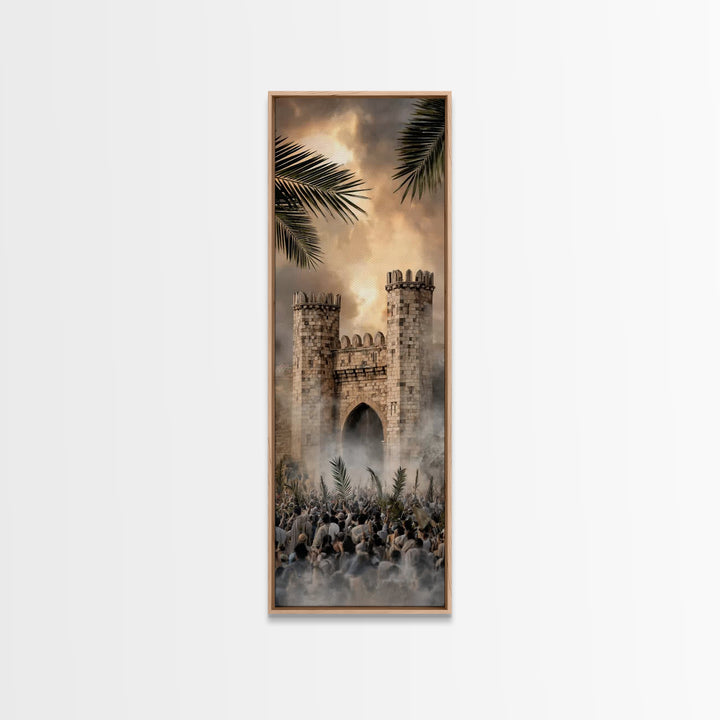 Triumphal Gate Light – Framed Canvas Print – Tall Narrow Wall Art – Jesus Painting – Christian Wall Art – Christian Christmas Art – Christi