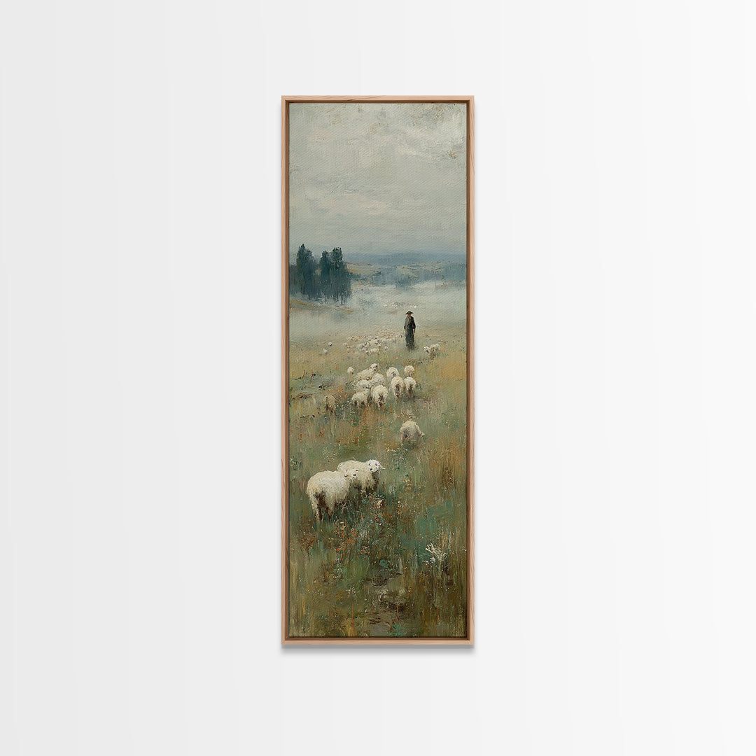 Silent Meadow Watch – Framed Canvas Print – Narrow Art – Christian Wall Art – Christian Painting – Christian Art – Christian Decor