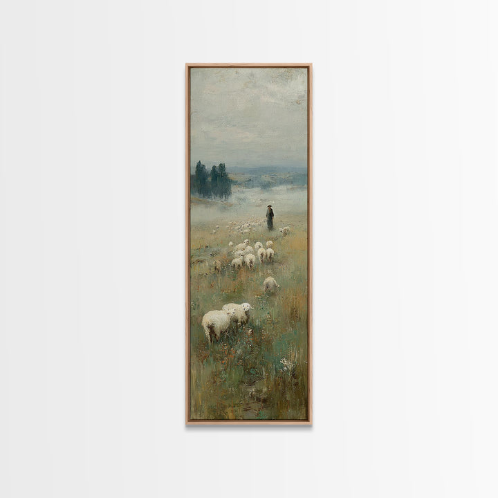 Silent Meadow Watch – Framed Canvas Print – Narrow Art – Christian Wall Art – Christian Painting – Christian Art – Christian Decor