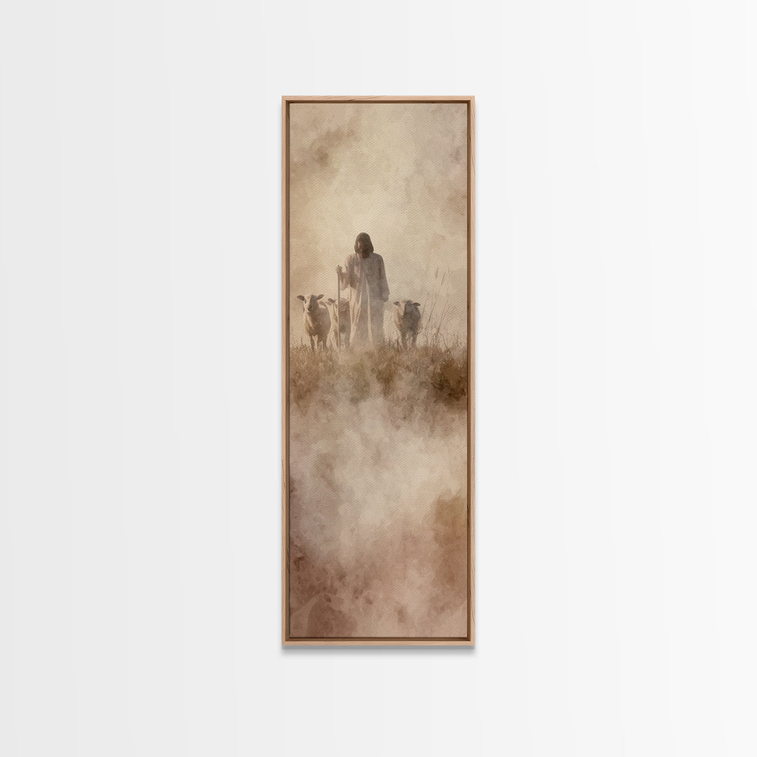 Guided By Stillness – Framed Canvas Print – Skinny Art – Christian Art Canvas – Christian Art Print – Jesus Painting – Christian Wall Art