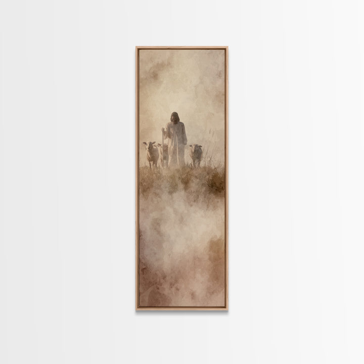 Guided By Stillness – Framed Canvas Print – Skinny Art – Christian Art Canvas – Christian Art Print – Jesus Painting – Christian Wall Art