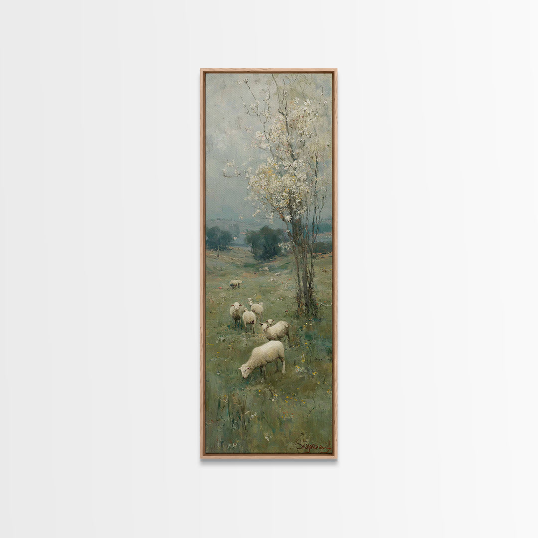 Blossom Field Mercy – Framed Canvas Print – Skinny Art – Christian Art Print – Christian Wall Art – Jesus Painting – Christian Art
