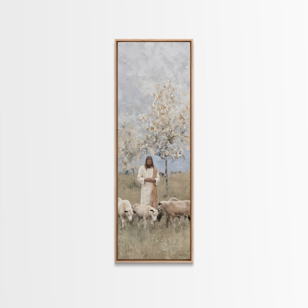 Grace In Spring | Framed Canvas Print | Christian Painting | Skinny Art | Jesus Canvas Art | Christian Decor | Christmas Wall Art