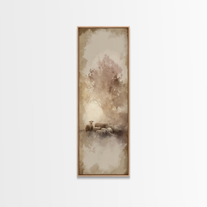 Light Of Dawn - Framed Canvas Print - Christian Wall Art - Tall Narrow Wall Art - Jesus Art Print - Christmas Canvas Wall Art - Christian G