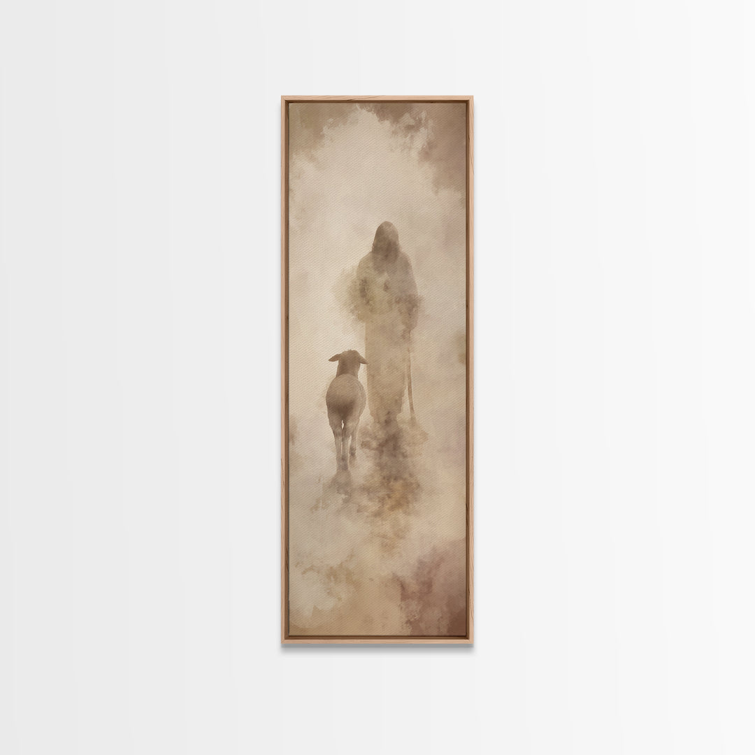 Guided By Light | Framed Canvas Print | Christian Art | Tall Skinny Art Print | Jesus Canvas Art | Christian Gift Ideas | Christmas Art