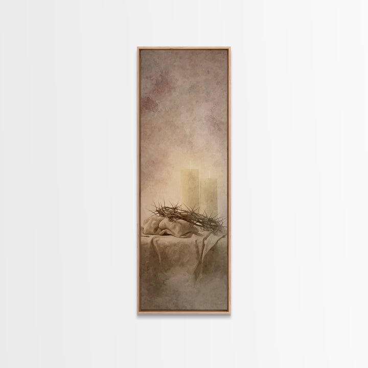 Radiant Mercy Candles, Framed Canvas Print, Christian Wall Art, Christmas Art Prints, Skinny Art, Christian Art Canvas, Christian Christmas