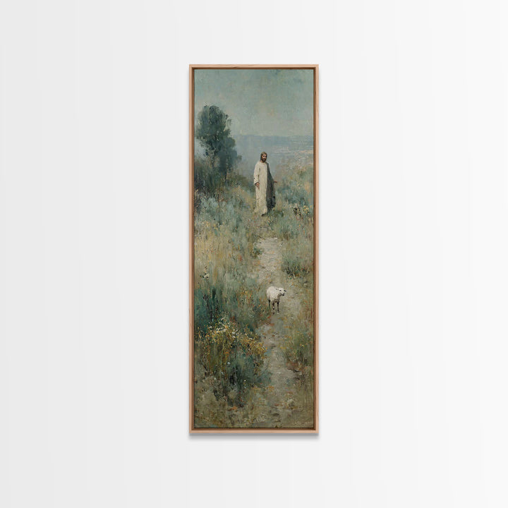 Shepherd’s Quiet Road, Framed Canvas Print, Narrow Art, Christian Art Canvas, Jesus Wall Art, Modern Christian Art, Christian Gift Ideas
