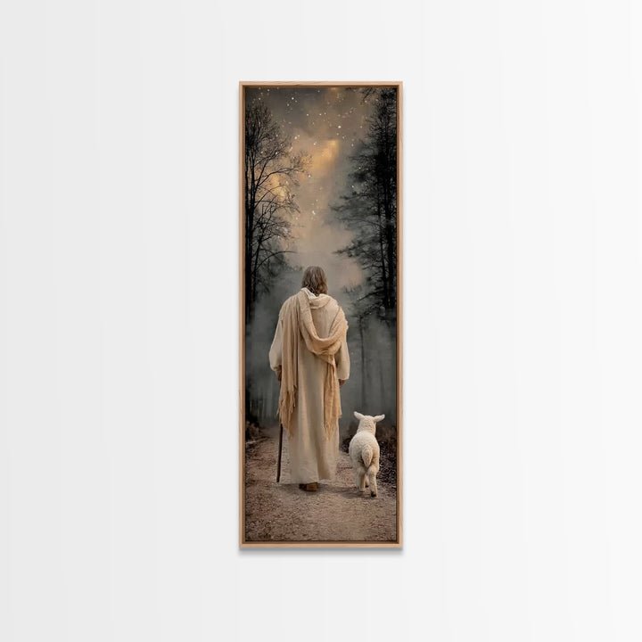 Horizon Of Mercy – Framed Canvas Print – Tall Skinny Art Print – Christian Art – Jesus Painting – Christian Wall Art – Subtle Christian Art
