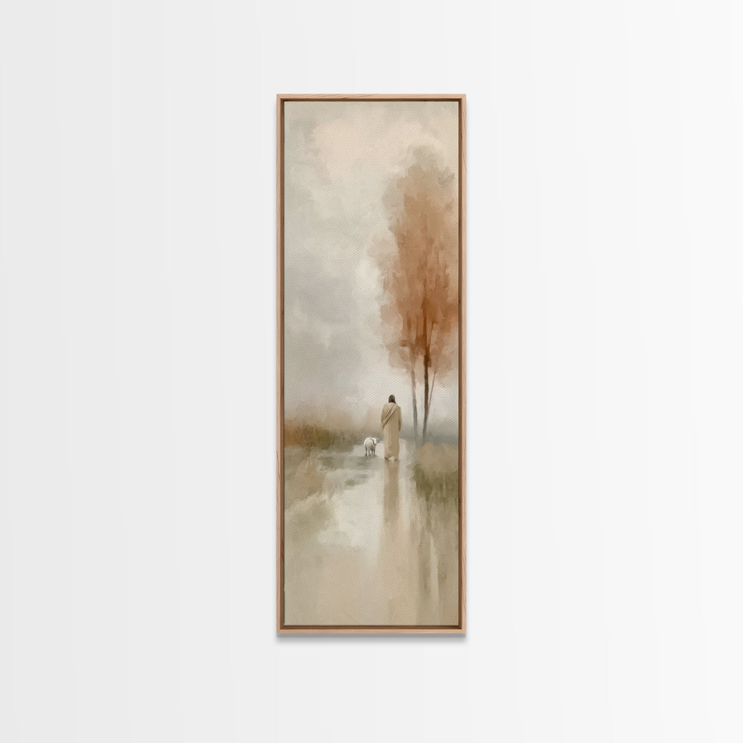 Stars Of Guidance, Framed Canvas Print, Tall Narrow Wall Art, Christian Art Work, Jesus Painting Canvas, Christian Christmas Art, Moody Chr